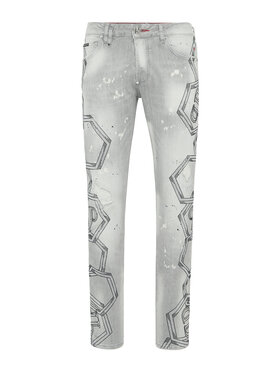 PHILIPP PLEIN PHILIPP PLEIN Jeansy 21111 Šedá Straight Leg
