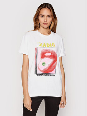 Zadig&Voltaire Zadig&Voltaire T-Shirt Tom Happy WKTT1806F Biały Relaxed Fit