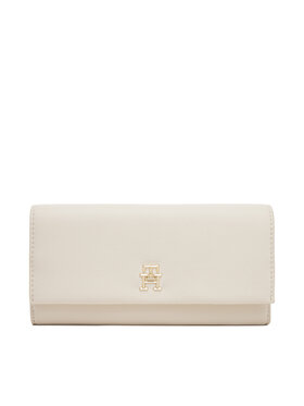 Tommy Hilfiger Tommy Hilfiger Portofel Mare de Damă Th Legacy Flap Lrg Wallet AW0AW17267 Écru