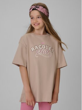 4F 4F T-Shirt 4FJRAW26TTSHF4242-83S Hnědá Oversize