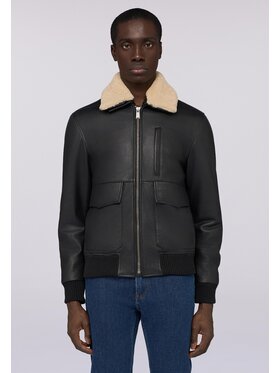 Trussardi Trussardi Kurtka skórzana R306M000009N033 Czarny Regular Fit