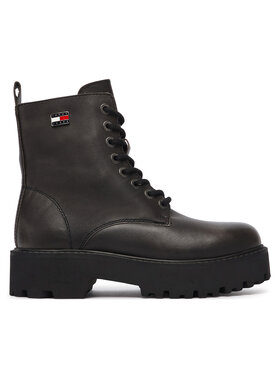 Tommy Jeans Tommy Jeans Trapery Tjw Platform Brushed Lth Boots EN0EN03141 Czarny