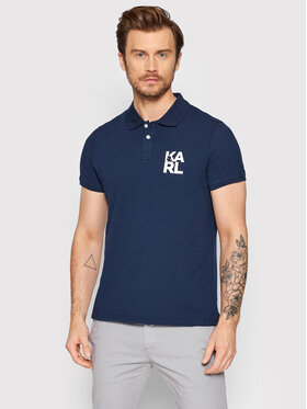 KARL LAGERFELD KARL LAGERFELD Polo KL22MPL01 Granatowy Regular Fit
