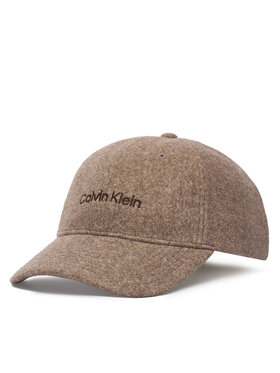 Calvin Klein Calvin Klein Czapka z daszkiem Embroidered Titlecase Logo Felt LV04D5131G Brązowy