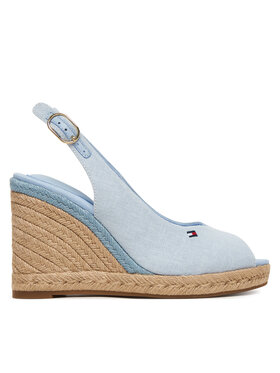 Tommy Hilfiger Tommy Hilfiger Espadrilles Flag High Wedge Espad Slingback FW0FW09343 Gaiši zils