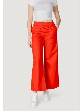 ONLY ONLY Spodnie damskie Onlzora Mw Pull-Up Piping Pant Pnt Czerwony Palazzo Fit