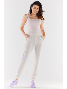 Awama Awama Spodnie damskie A498 Beżowy Basic Fit
