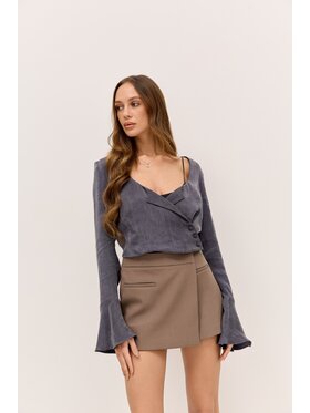 Hottie Hot Hottie Hot Blúzka TOGO cupro Tmavomodrá Regular Fit