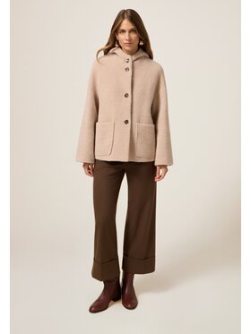 Oltre Oltre Płaszcz zimowy 8157J000227N002 Kremowy Baggy Fit