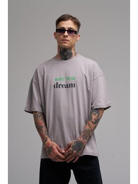 MyStars MyStars T-Shirt Koszulka Z Krótkim Rękawem Oversize Męska Szara Machinist Hunt Your Dream M Szary Oversize