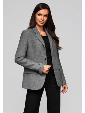Ombre Ombre Marynarka LW-BLZB-0101 Szary Regular Fit