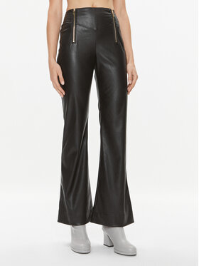 PINKO Pinko Hlače od imitacije kože Paragas 102299 7105 Crna Wide Leg