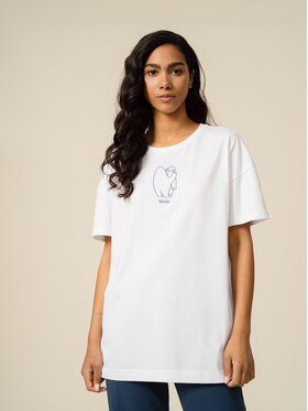 Outhorn Outhorn T-Shirt OTHSS23TTSHF423 Biały Oversize
