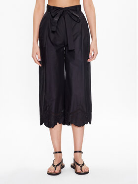 TWINSET TWINSET Kalhoty culottes 231TT2305 Černá Relaxed Fit