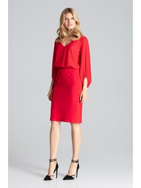 FIGL FIGL Sukně M688 Červená Regular Fit