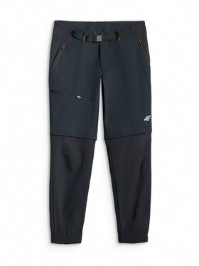 4F 4F Spodnie outdoor TREKKING Czarny Regular Fit