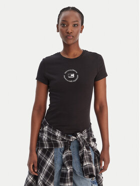 Tommy Jeans Tommy Jeans Póló DW0DW22273 Fekete Slim Fit