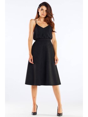 Awama Awama Sukňa A462 Čierna Basic Fit