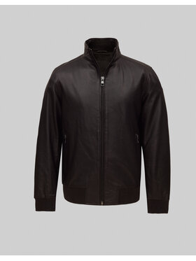 Borgio Borgio Kurtka skórzana asiago_cb Brązowy Slim Fit