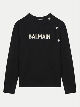 Balmain Balmain Sweter BV9B00-Z2409 Czarny Regular Fit
