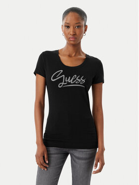 Guess Guess Majica W6RI24 J1314 Črna Regular Fit
