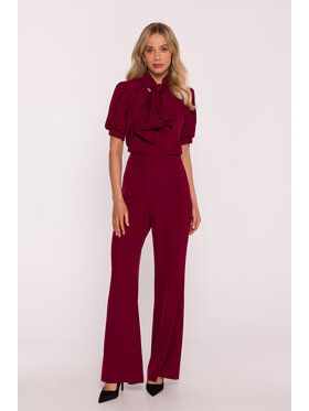 Stylove Stylove Kombinezon s421 Bordowy Wide Leg
