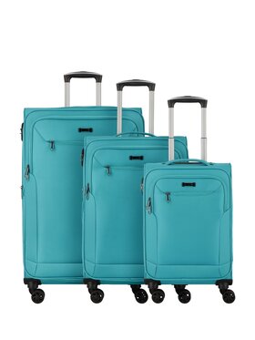 D&N D&N Komplet walizek 180799 Błękitny