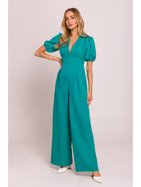 Made of Emotion Made of Emotion Jumpsuit M852 Turchese Sexy Straight Fit