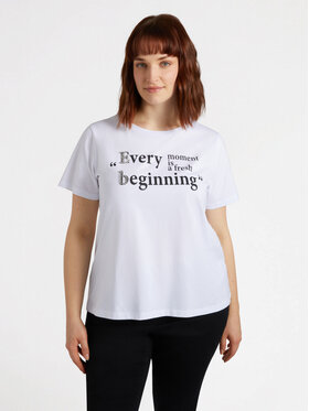 Fiorella Rubino Fiorella Rubino T-Shirt G230L008535N011 Biały Regular Fit