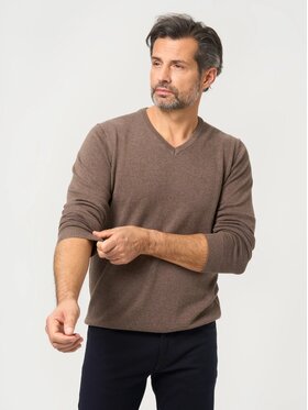 Willsoor Willsoor Sweter 71434 Brązowy Regular Fit