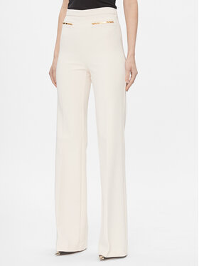 Elisabetta Franchi Elisabetta Franchi Kalhoty z materiálu PA-014-36E3-V320 Écru Regular Fit
