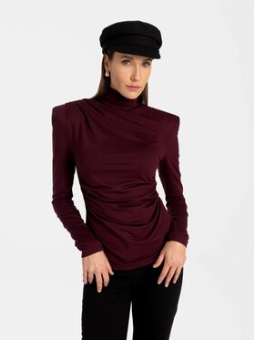 MANDRAGORA MANDRAGORA Blúzka Varo Bordová Slim Fit