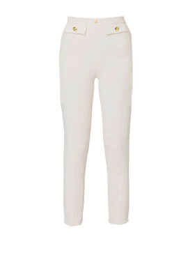 Elisabetta Franchi Elisabetta Franchi Παντελόνι χειμωνιάτικο pa02446e2-360 Λευκό Regular Fit