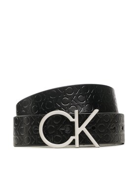 Calvin Klein Calvin Klein Dámský pásek Re-Lock Ck Logo Belt 30Mm Emb Mn K60K610981 Černá