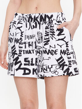 DKNY DKNY Rövid pizsama nadrág YI3522629 Fehér Regular Fit