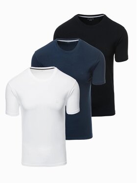 Ombre Ombre Komplet t-shirtów Z102 Biały Slim Fit