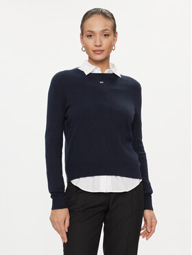 Tommy Jeans Tommy Jeans Sweter Essential DW0DW17254 Granatowy Regular Fit