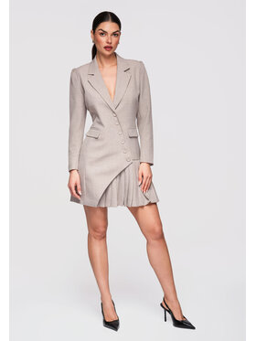 Ombre Ombre Sukienka wieczorowa LA-OM-DLR302 Beżowy Slim Fit