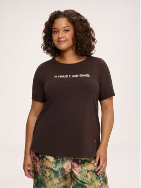 Fiorella Rubino Fiorella Rubino T-Shirt G0EQL009367N022 Brązowy Regular Fit