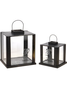 MIAhome MIAhome Lampion 2 szt. Burn Antique Czarny