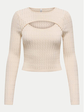 ONLY ONLY Kampsun Meddi 15339582 Beež Cropped Fit