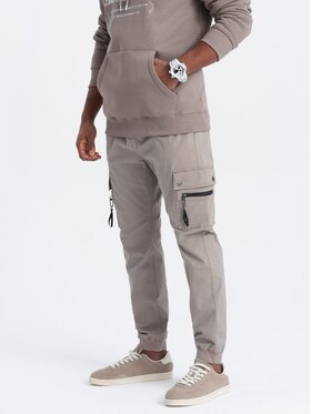 Ombre Ombre Joggers kalhoty OM-PAJO-0125 Béžová Cargo Fit