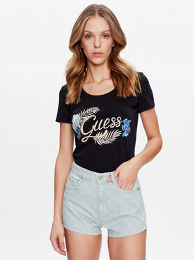 Guess Guess Póló Embellish Logo W3GI40 J1314 Fekete Slim Fit