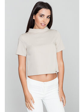 FIGL FIGL Bluzka M542 Beżowy Regular Fit