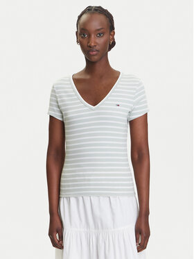 Tommy Jeans Tommy Jeans Marškinėliai Essential DW0DW17385 Žalia Slim Fit