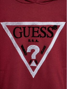 Guess Majica Dugih Rukava L4RQ23 KAD74 Tamnocrvena Regular Fit