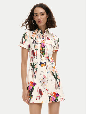 Desigual Desigual Krekla kleita Fini 26SWVW48 Écru Regular Fit