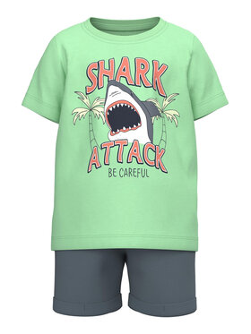 NAME IT NAME IT Completo T-shirt e pantaloncini 13215008 Verde Regular Fit