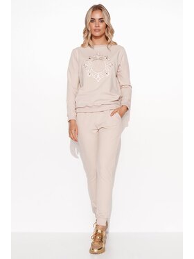 Makadamia Makadamia Dres M738 Beżowy Comfort Fit