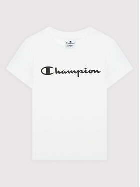 Champion Champion T-shirt Contrast Script Logo 404541 Bianco Regular Fit